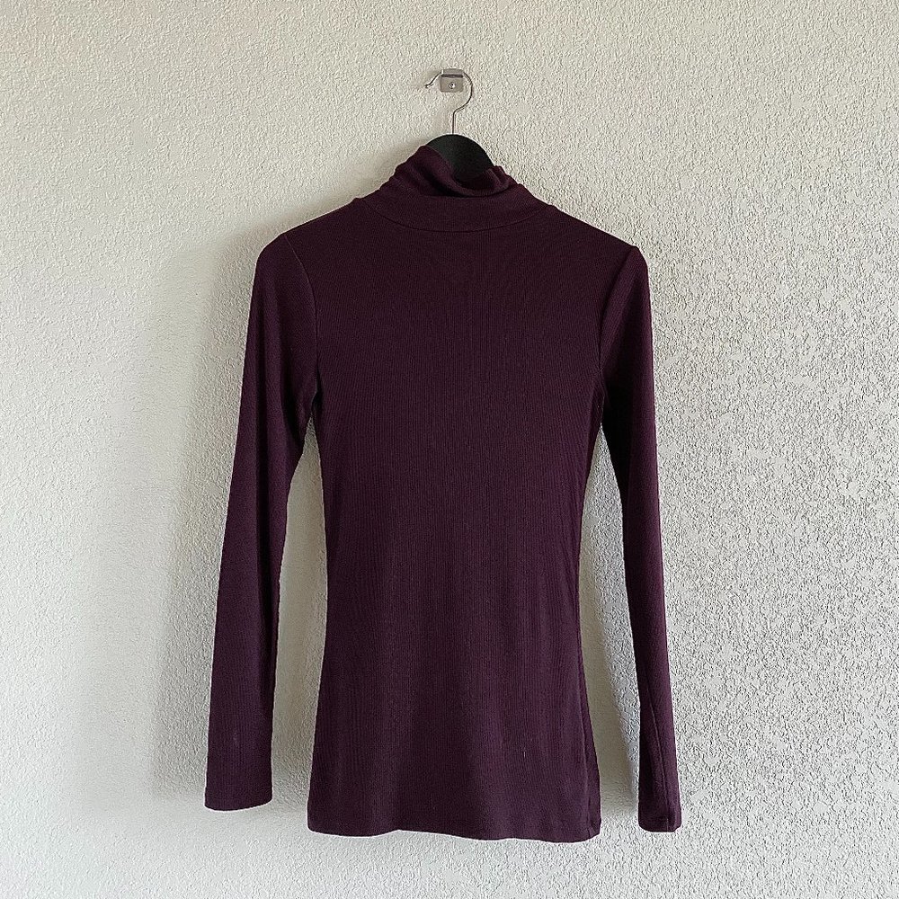 a new day Dark Maroon Turtleneck Top